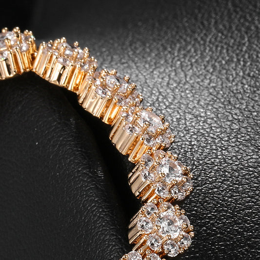 Adjustable Zircon Flower Bracelet